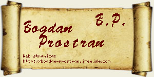 Bogdan Prostran vizit kartica